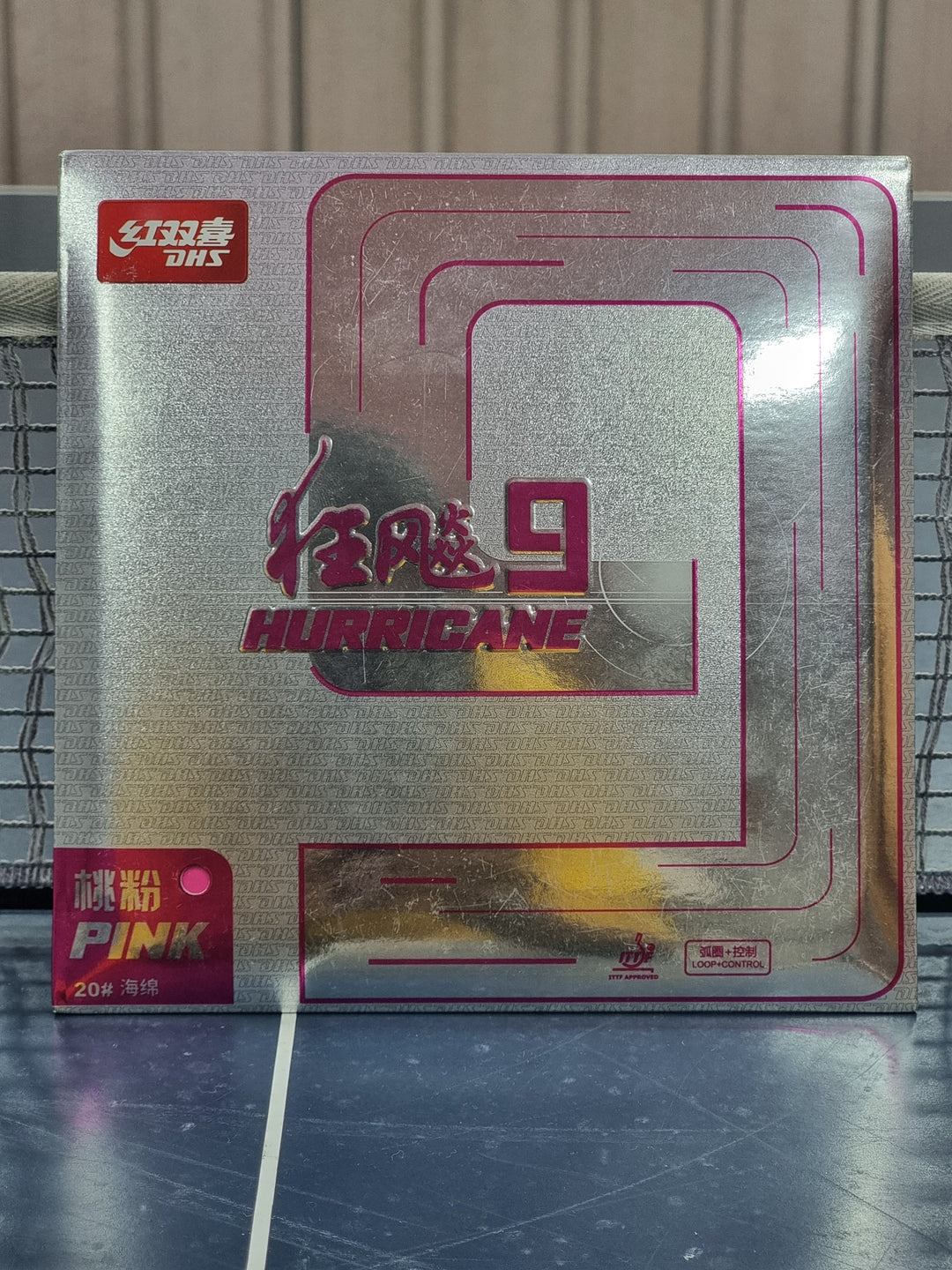 DHS Hurricane 9-Pink Table Tennis Rubber