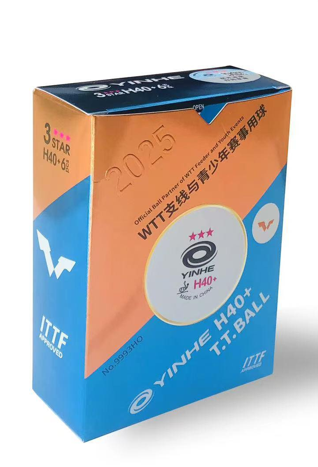 Yinhe H40+ 3-Star WTT Table Tennis Balls 2025 - Pack of 6