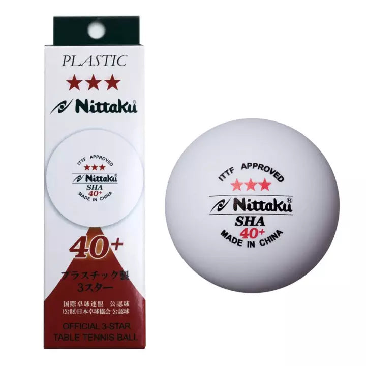NITTAKU Lot de 30 balles de tennis de table en plastique Premium 3 étoiles Blanc 40+ ITTF NITTAKU Lot de 30 balles de tennis de table en plastique Premium 3 étoiles Blanc 40+ ITTF