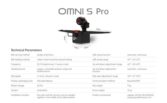 PONGBOT OMNI S PRO Table Tennis Serving Robot