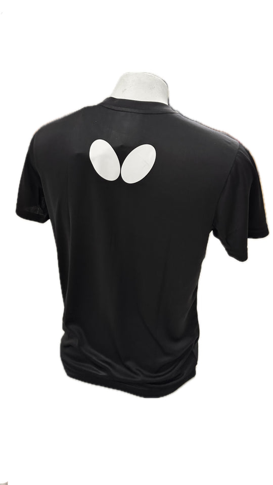 Butterfly R/N Round Neck Dryfit Table Tennis T-Shirt - Black