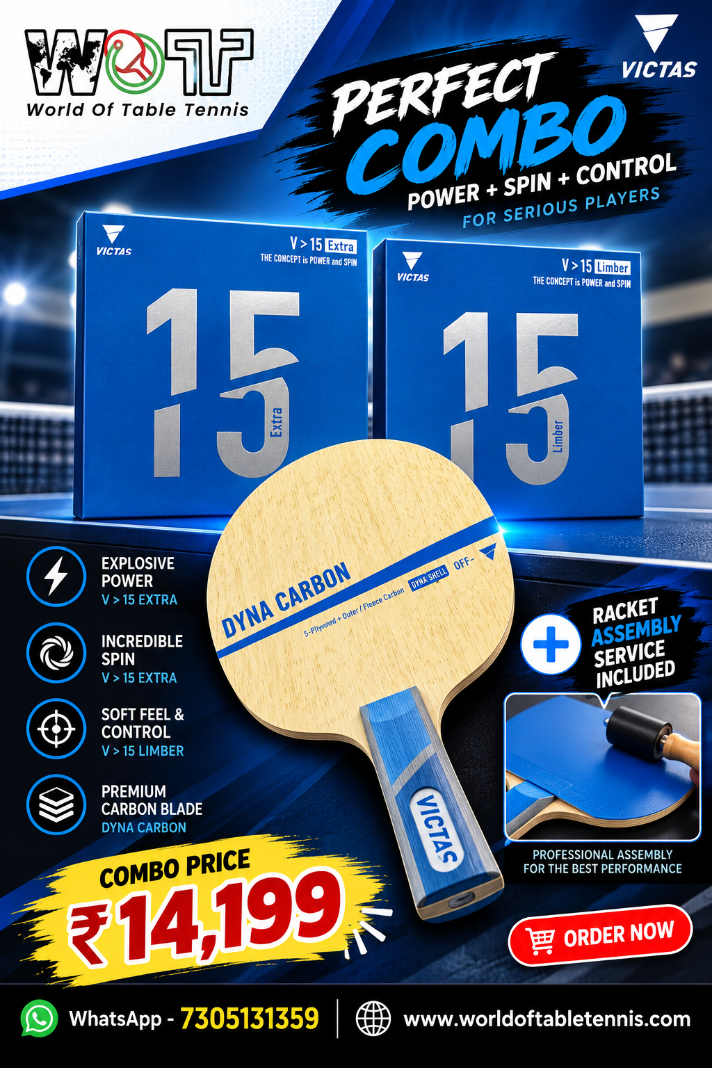 Victas Perfect Combo Customised Table Tennis Bat
