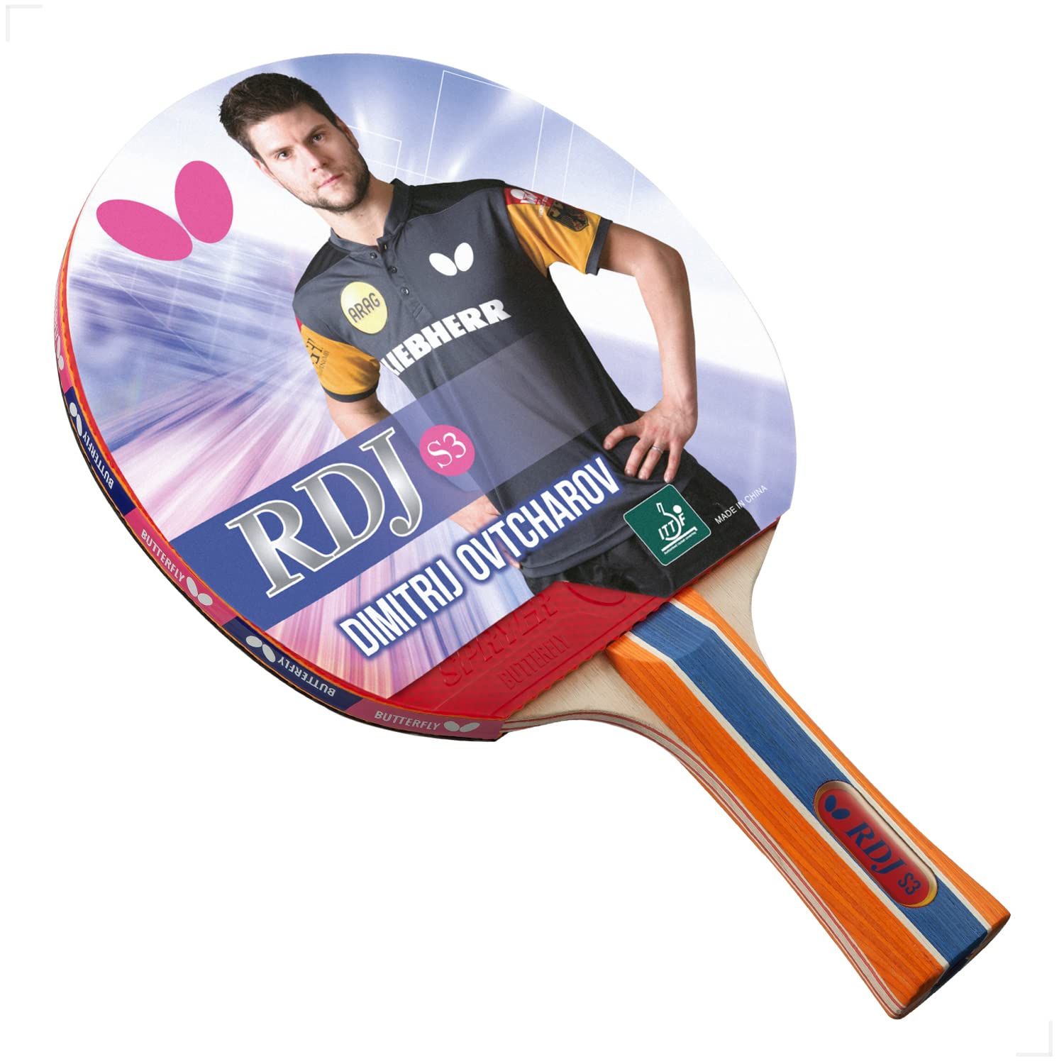 Rpj Racket Butterfly RDJ S3 Shakehand Pre-made Racket – World of Table Tennis Store