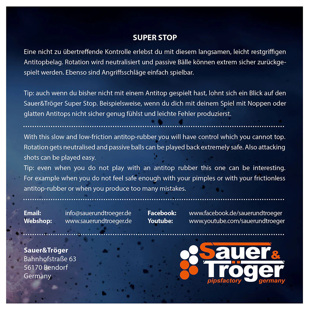 SAUER & TROGER Super Stop - Anti table tennis rubber