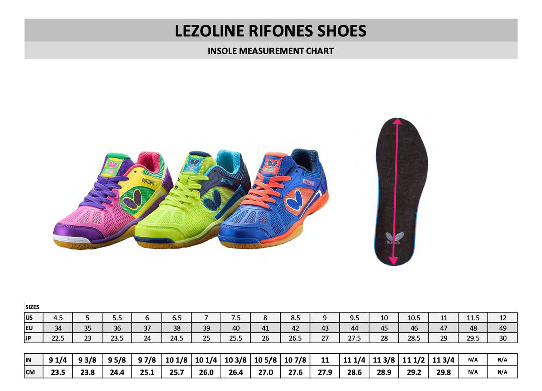 Butterfly LEZOLINE RIFONES Table Tennis Shoes