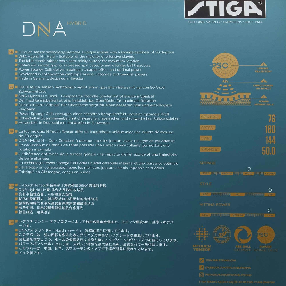 Stiga DNA Hybrid M Table Tennis Rubber