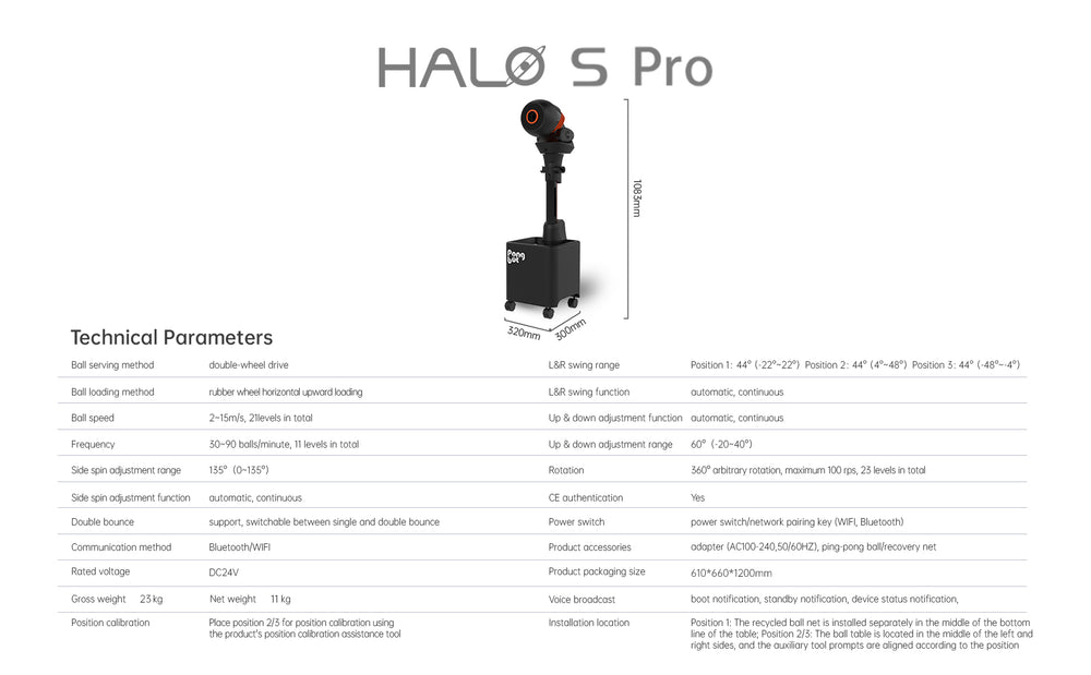 PONGBOT HALO S PRO Table Tennis Serving Robot (Pre-Order)