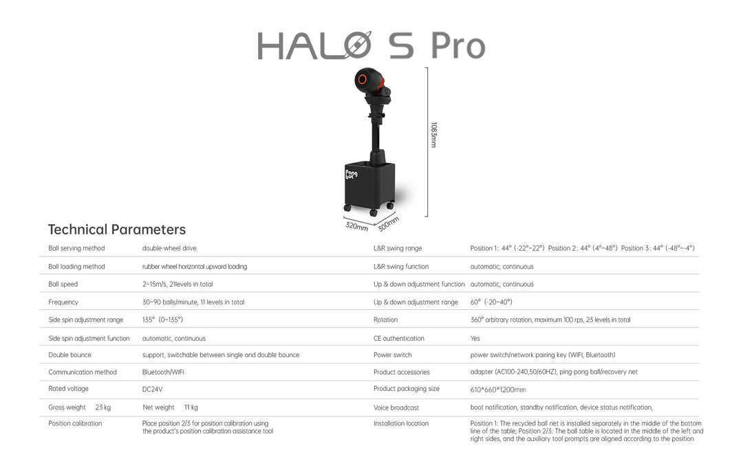 PONGBOT HALO S PRO Table Tennis Serving Robot (Pre-Order)
