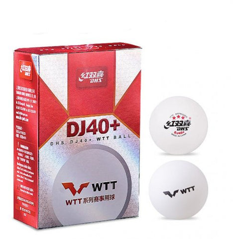 DHS DJ40+ 3 star WTT Table Tennis Balls (Pack of 6)